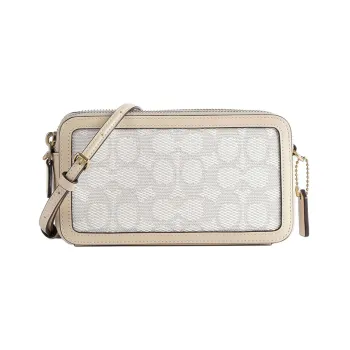 COACH Kira Fabric With Leather Camera Bags Crossbody Bag Shoulder Bag Women's Ecru