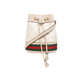 GUCCI Canvas With Leather Bucket Bags Crossbody Bag, Shoulder Bag Women's