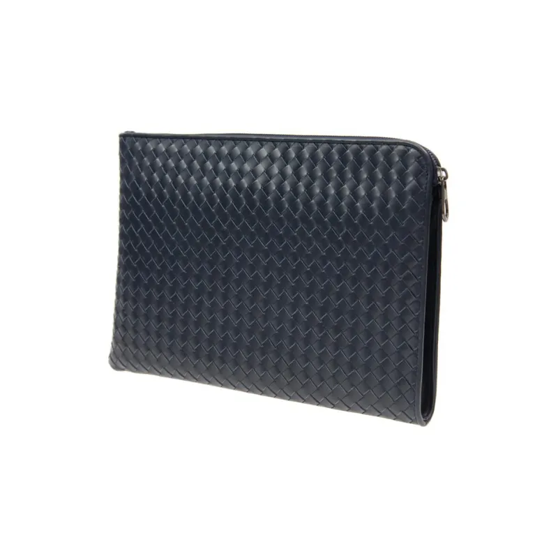 Bottega Veneta Cow Leather Clutch Men's Navy-1