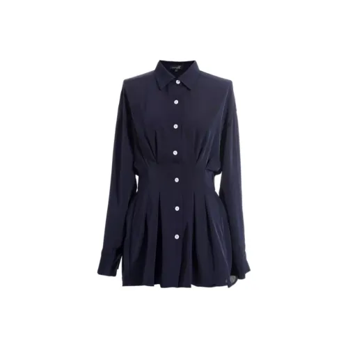 OUNIXUE Shirts Women's Navy Blue