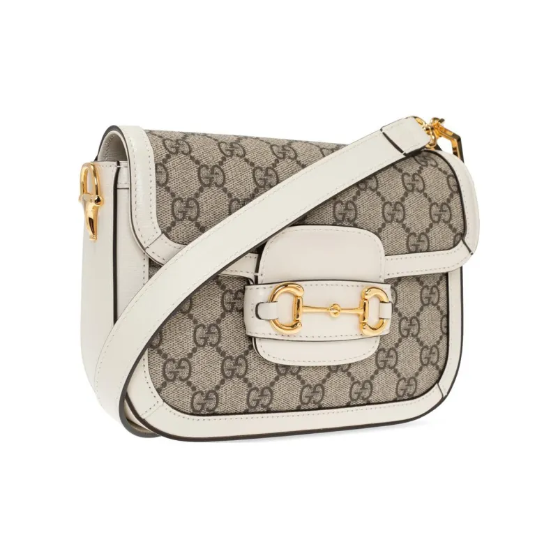 GUCCI Horsebit 1955 Mini Bag Beige/White-2