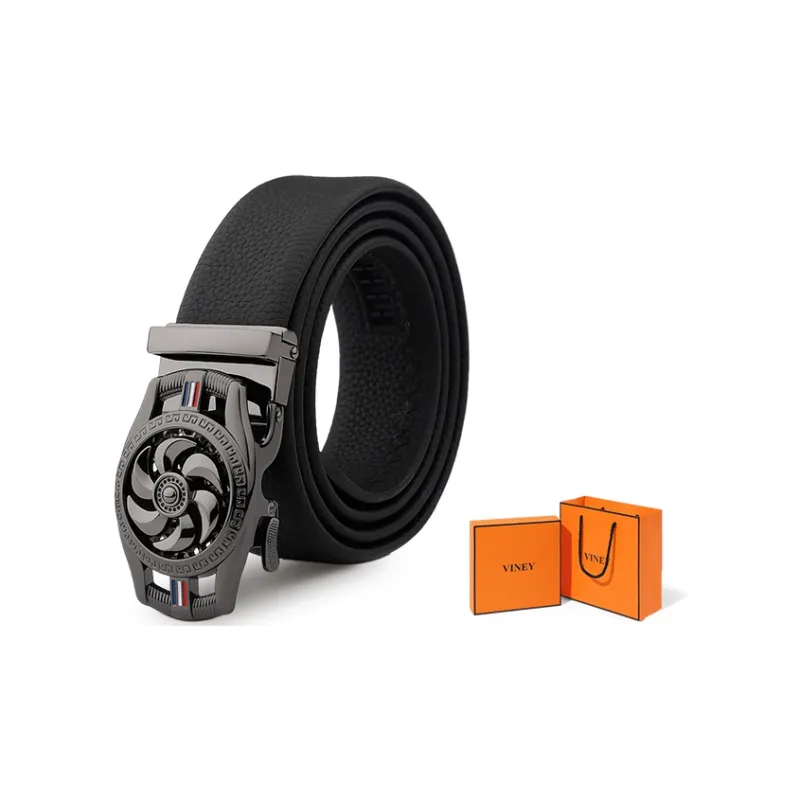 VINEY Cow Leather Belts Men's Width 4CM-1