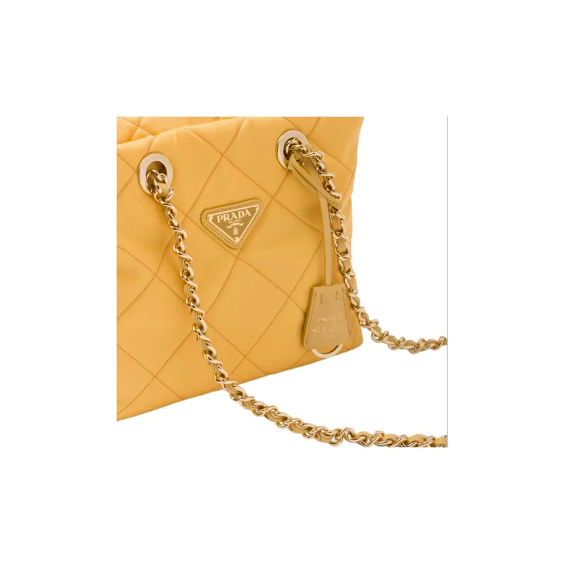 PRADA Fabric Parachute Bag Crossbody Bag Shoulder Bag Women's Corn Yellow-3