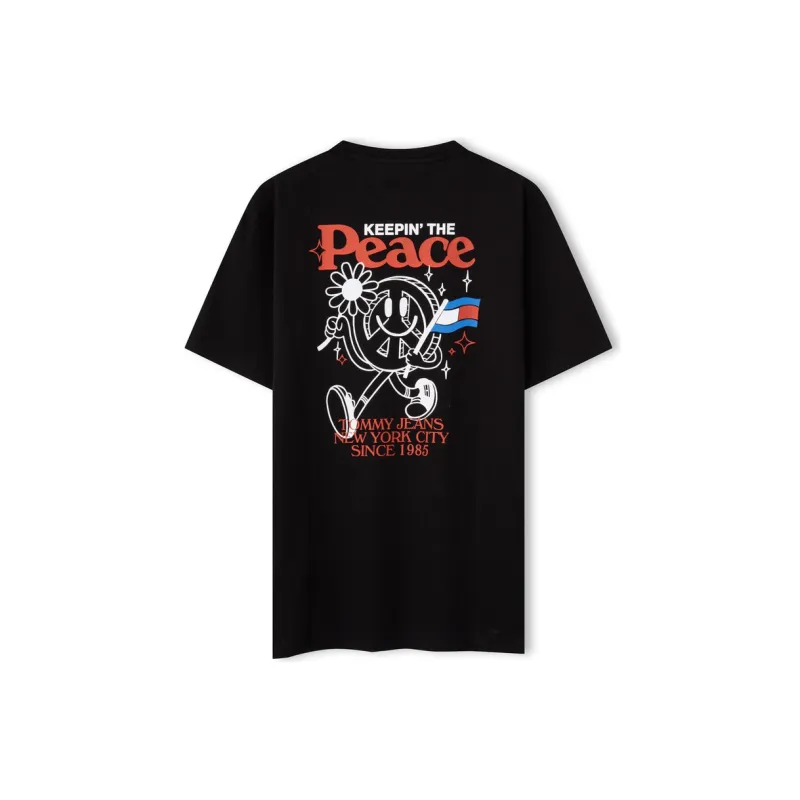 Tommy Hilfiger Drop Shoulder Sleeve T Shirt Men's Black-1