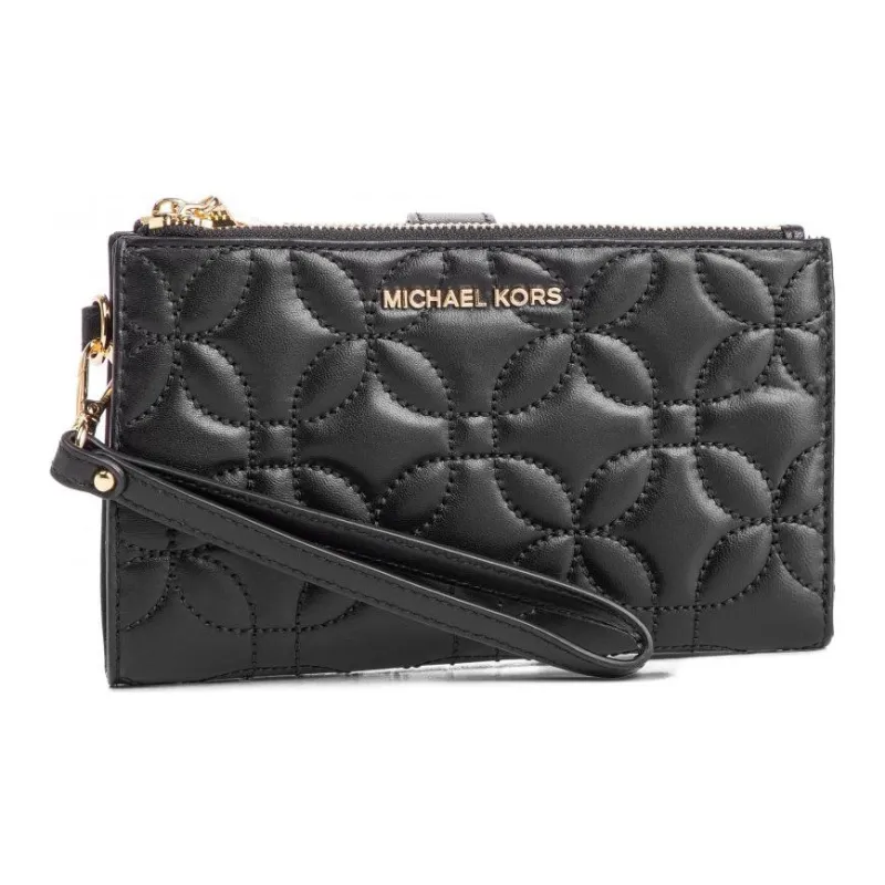 MICHAEL KORS Leather Clutches Wallets Large Size Women's Black-0