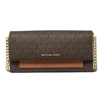 MICHAEL KORS Jet Set Canvas Envelope Bag Shoulder Bag Crossbody Bag Medium Size Women's Brown