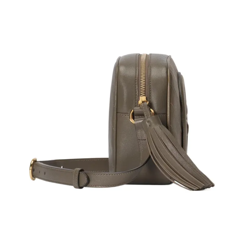 GUCCI Blondie Leather Crossbody Bag, Shoulder Bag Women's Brown Gray-3