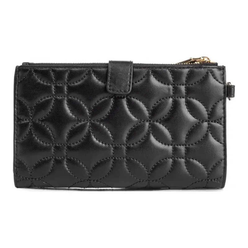 MICHAEL KORS Leather Clutches Wallets Large Size Women's Black-1