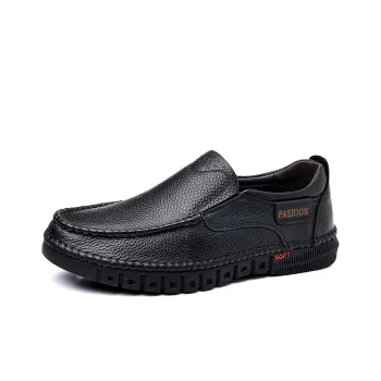 HUANAI Dress Shoes Men Low Top Black