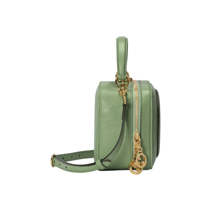 GUCCI Blondie Leather Shoulder Bag Crossbody Bag Handbag Regular Women's Green-3