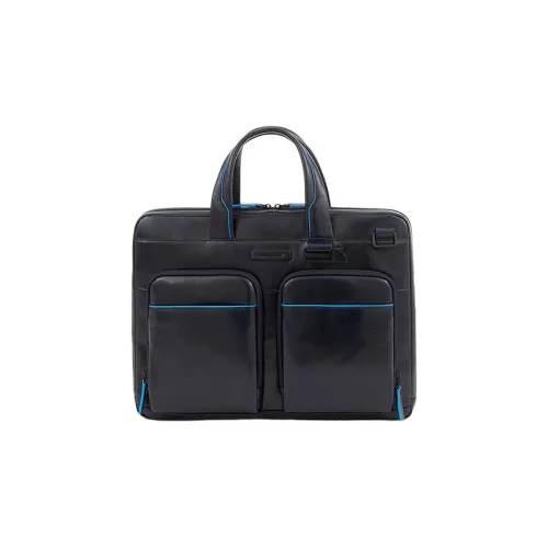PIQUADRO Leather Shoulder Bag, Crossbody Bag, Handbag Regular Unisex Blue