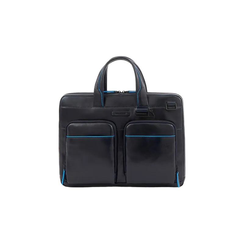 PIQUADRO Leather Shoulder Bag, Crossbody Bag, Handbag Regular Unisex Blue-0