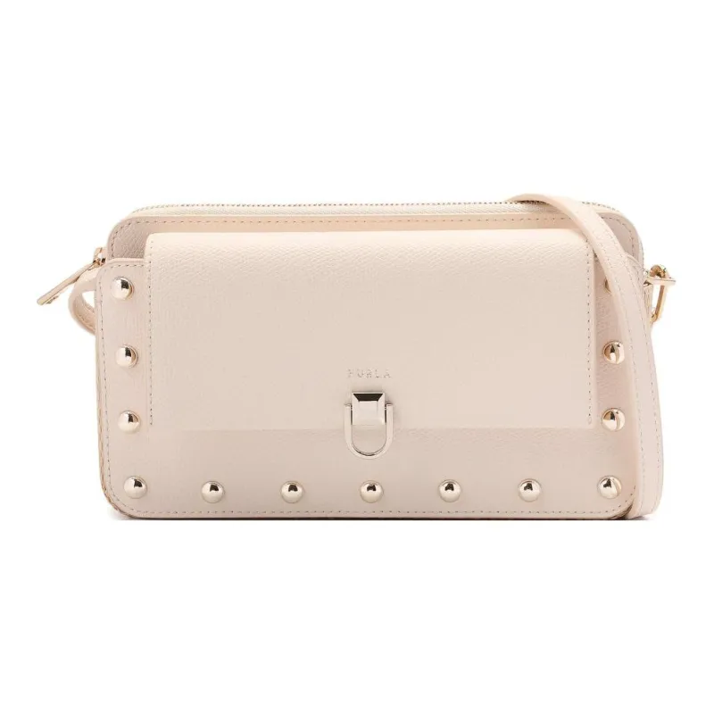 Furla Miss Mimi Collection Leather Handbag Shoulder Bag Women's Light Beige-1