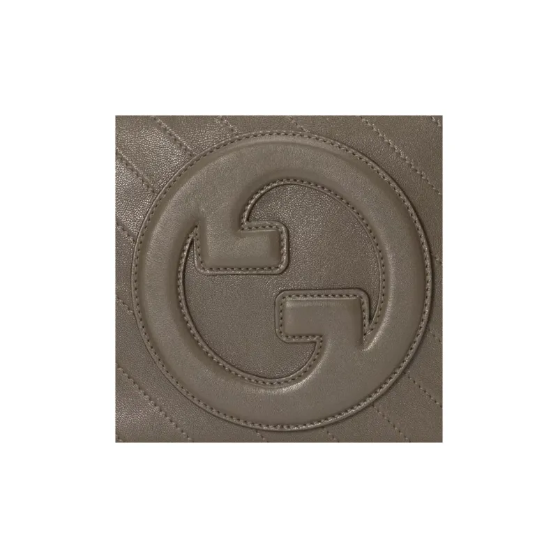 GUCCI Blondie Leather Crossbody Bag, Shoulder Bag Women's Brown Gray-7