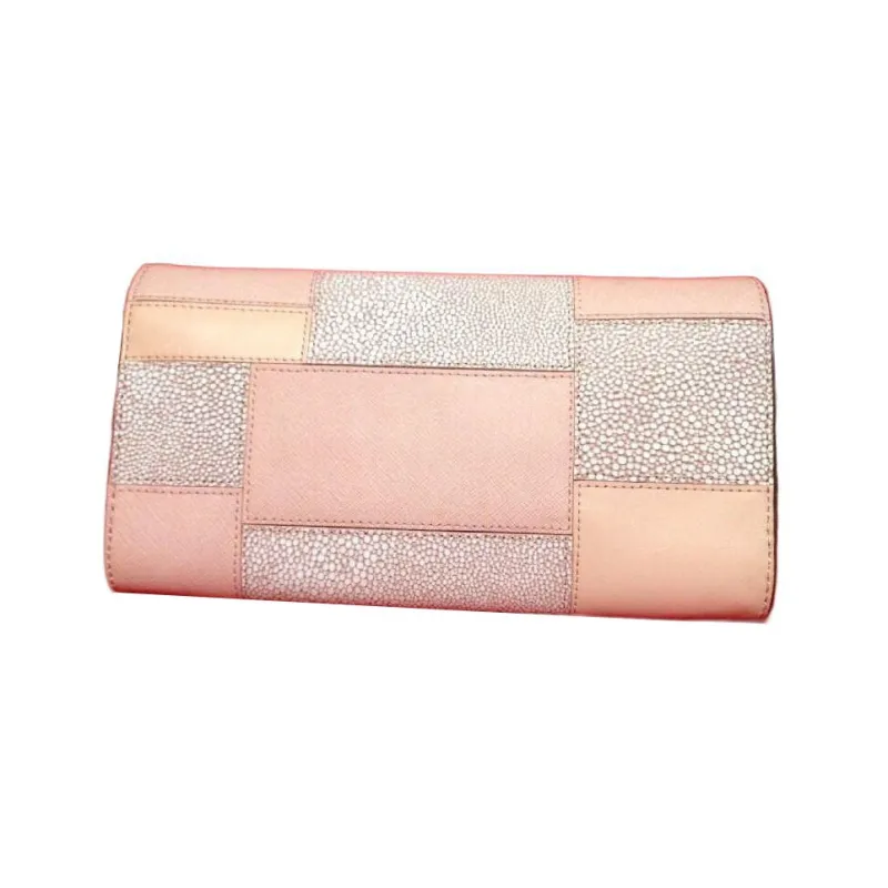 MICHAEL KORS Cynthia Leather Clutches Crossbody Bags Large Size Women's Pink-1