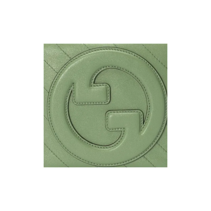GUCCI Blondie Leather Shoulder Bag Crossbody Bag Handbag Regular Women's Green-7