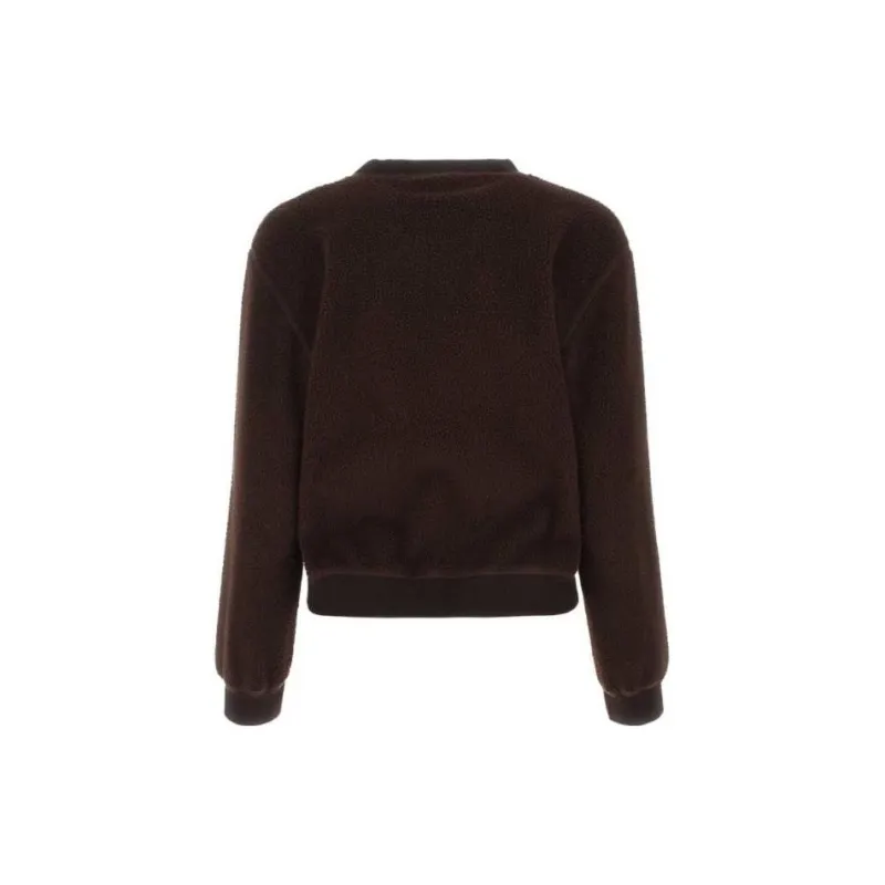 SPORTY & RICH Slogan patch Fleece Jumper-1