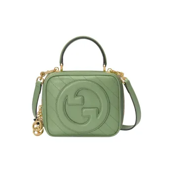 GUCCI Blondie Leather Shoulder Bag Crossbody Bag Handbag Regular Women's Green