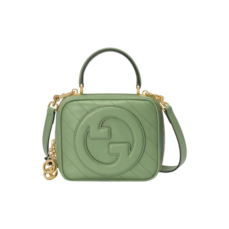 GUCCI Blondie Leather Shoulder Bag Crossbody Bag Handbag Regular Women's Green-0