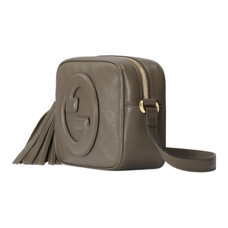 GUCCI Blondie Leather Crossbody Bag, Shoulder Bag Women's Brown Gray-1