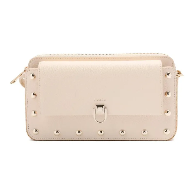 Furla Miss Mimi Collection Leather Handbag Shoulder Bag Women's Light Beige-0
