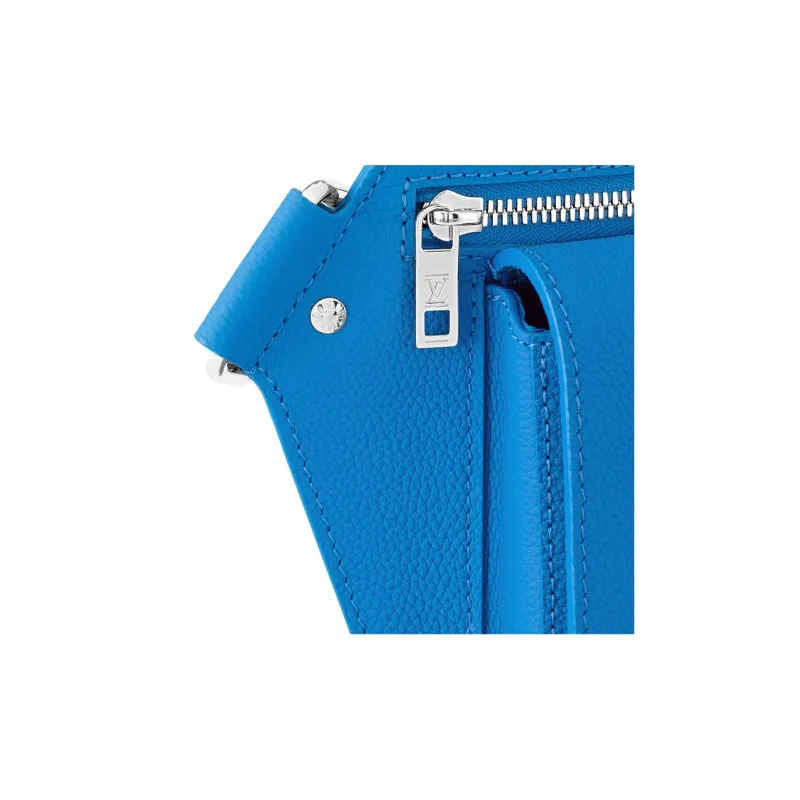 LOUIS VUITTON Cow Leather Crossbody Bag Shoulder Bag Women's Blue-5
