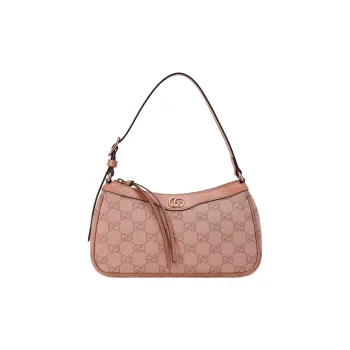 GUCCI Ophidia Canvas With Leather Shoulder Bags Handbags Small Size Women's Pink