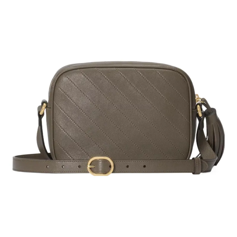 GUCCI Blondie Leather Crossbody Bag, Shoulder Bag Women's Brown Gray-2