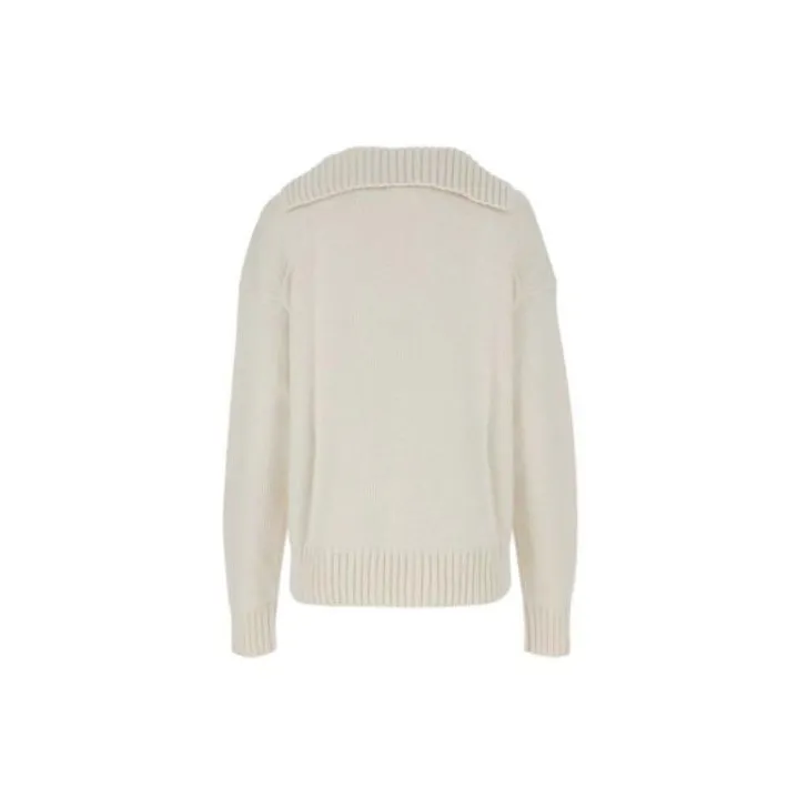JIL SANDER Long Sleeved Split Neck Jumper-1
