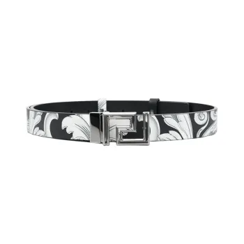 VERSACE Leather Belts Men Gray