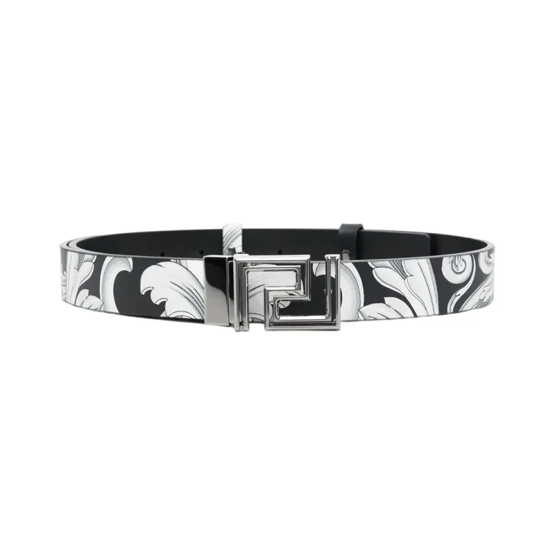 VERSACE Leather Belts Men Gray-0