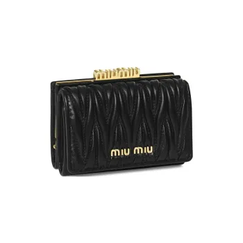 MIU MIU Lambskin Wallet Women's Black
