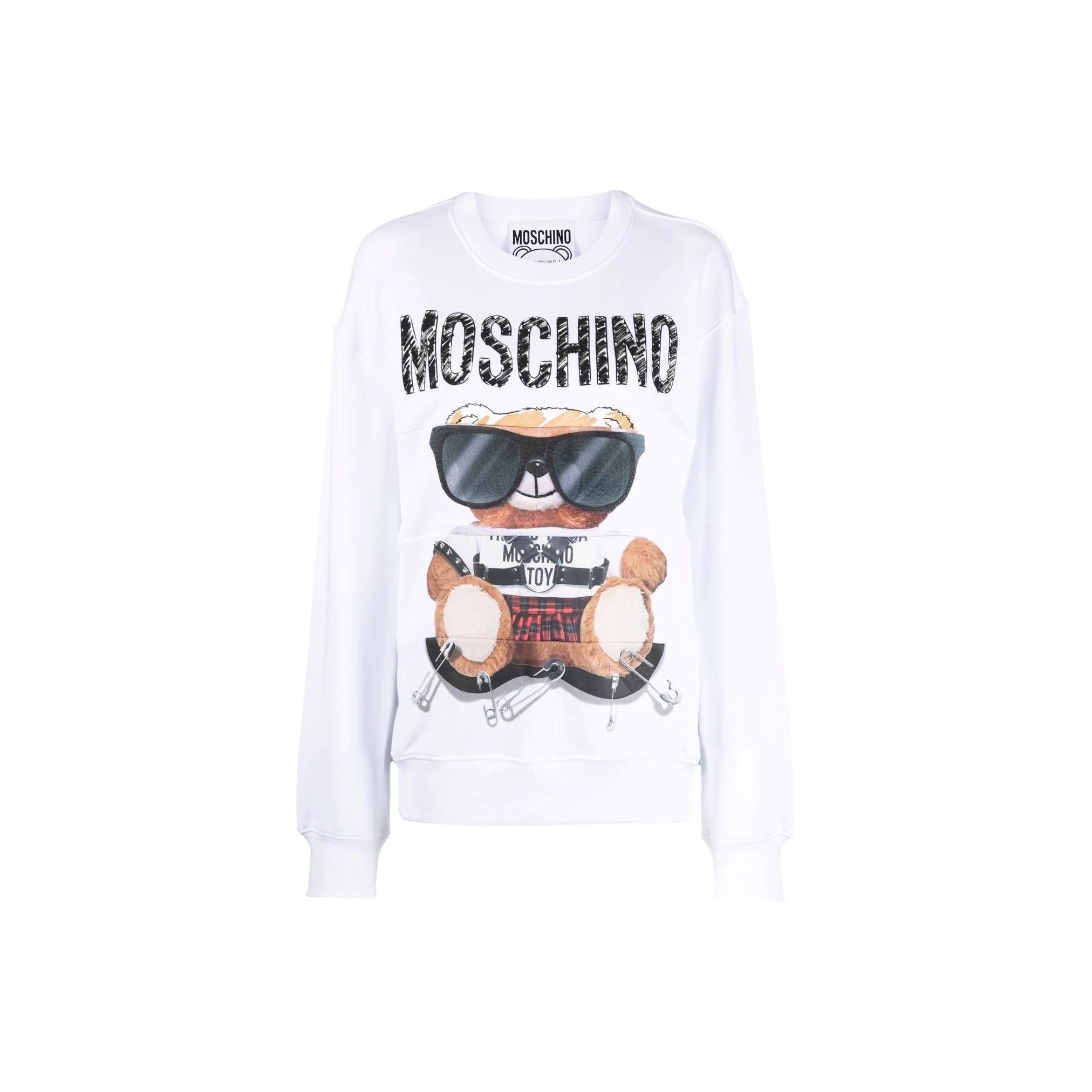 Moschino White Hoodies Sweatshirts for Women s Men s Sneakers Clothing Sale New POIZON