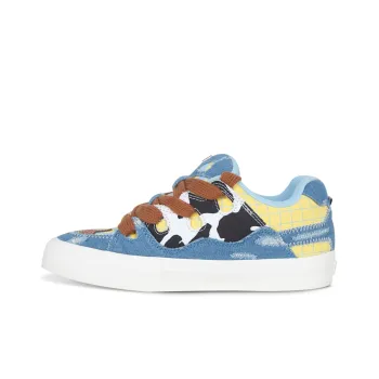 Ollieskate Puffy Shoes Abrasion Resistant Low Top Skateboard Shoes Unisex Denim Cow
