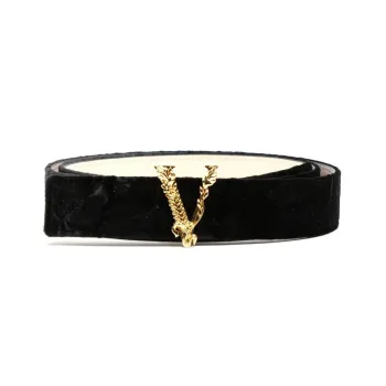 VERSACE Leather Belts Women's Black