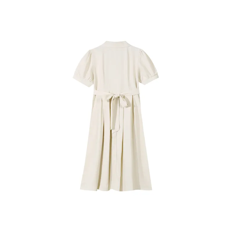 EIDOLON GRAIN Short Sleeved Dress Women's Ecru-1
