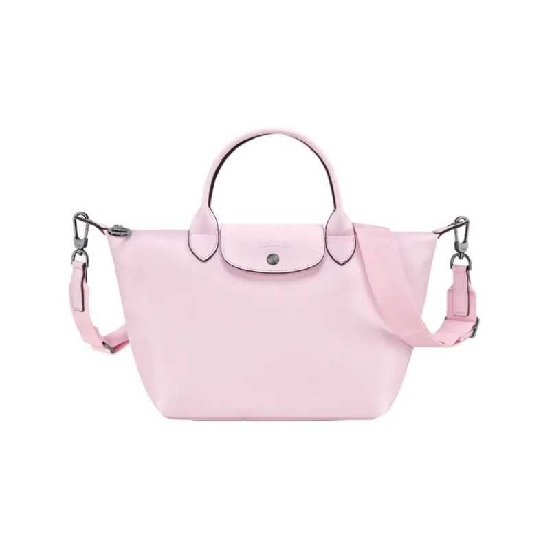 LONGCHAMP Le Pliage Cow Leather Shoulder Bag Crossbody Bag Handbag Small Size Women's Petal Pink-0