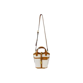 Mosiliri Canvas Bucket Bag Basket Bag Shoulder Bag Crossbody Bag Handbag Small Size Women's Gold Brown