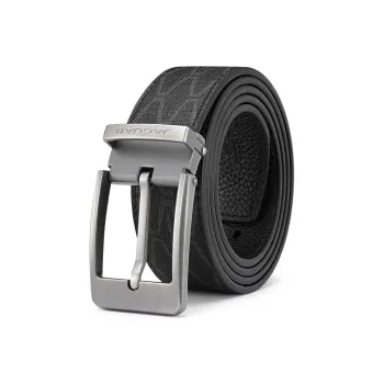 JAGUAR PVC Leather Belts Men's Black Width: 3.5cm