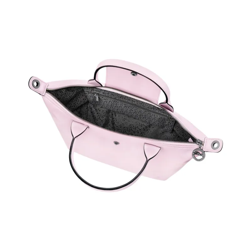 LONGCHAMP Le Pliage Cow Leather Shoulder Bag Crossbody Bag Handbag Small Size Women's Petal Pink-3