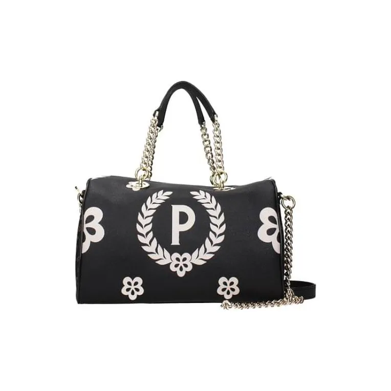 Pollini PVC Shoulder Bag, Crossbody Bag, Handbag Women's Black-2