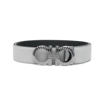 Ferragamo Leather Belts Men Gray