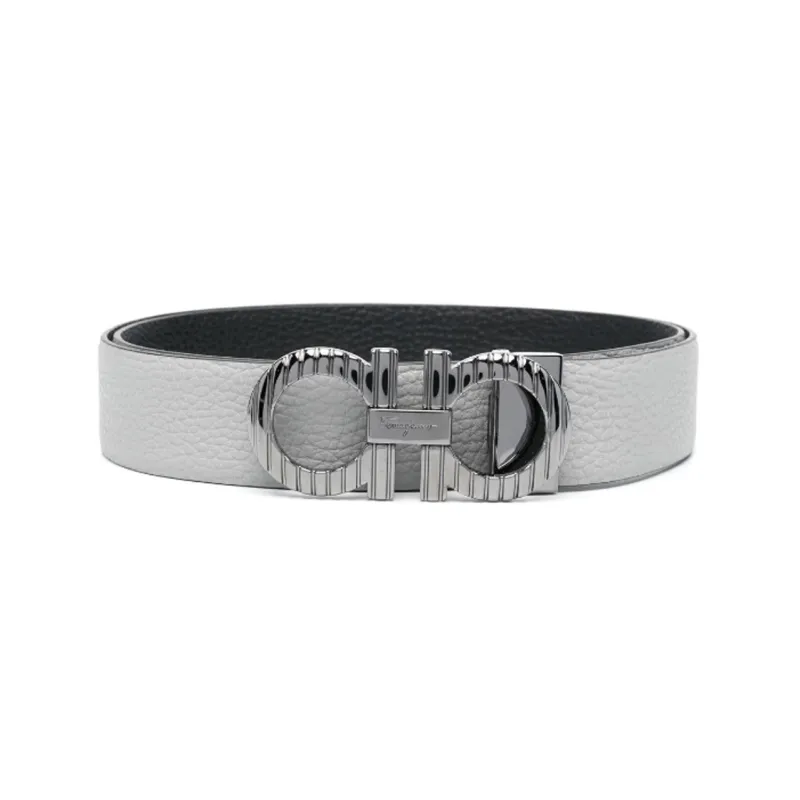 Ferragamo Leather Belts Men Gray-0