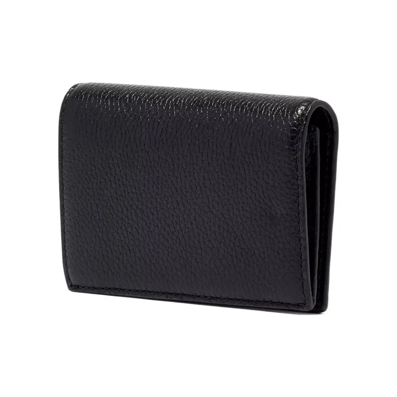 MARC JACOBS Full Grain Leather Wallet Trumpets Women's Black-1