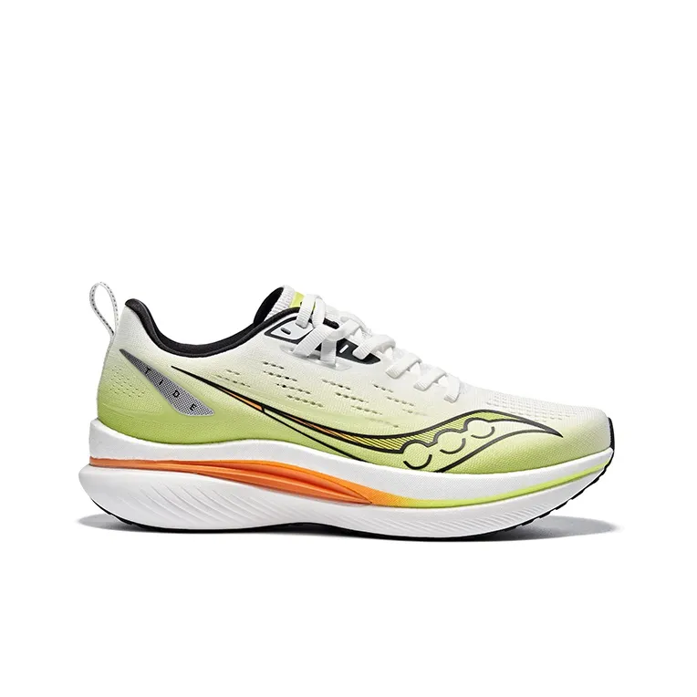 Saucony Anti Slip Wear Resistant Low Top Training Running Shoes Men's White Black Yellow-1
