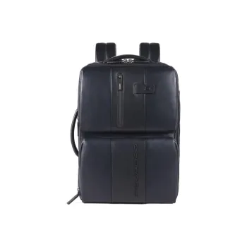 PIQUADRO Leather Backpack Unisex Black