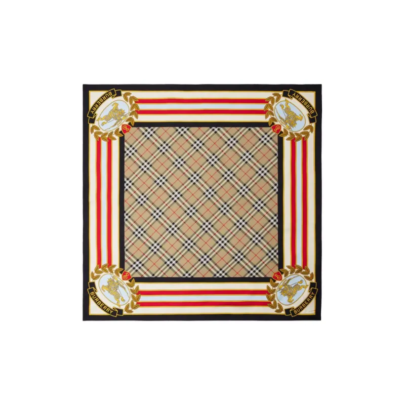 Burberry Check Pattern Square Scarf-0