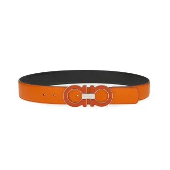 Ferragamo Leather Belts Men Orange
