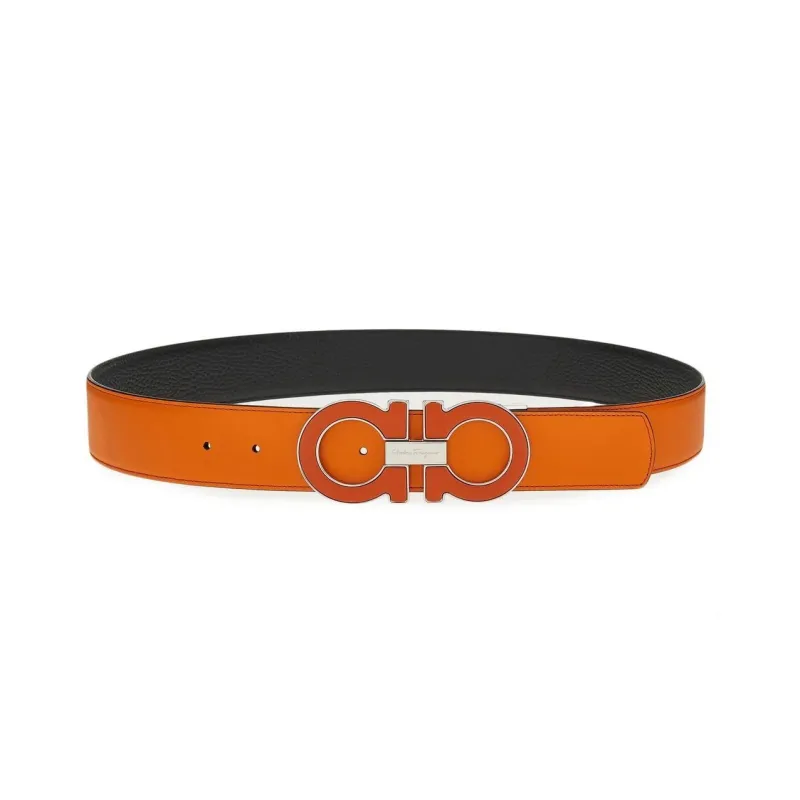 Ferragamo Leather Belts Men Orange-0