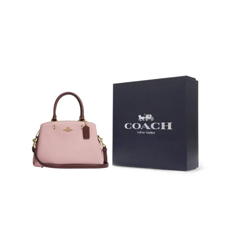 COACH Lillie Cross Stitch Leather Shoulder Bag Crossbody Bag Handbag Mini Women's Pink-6